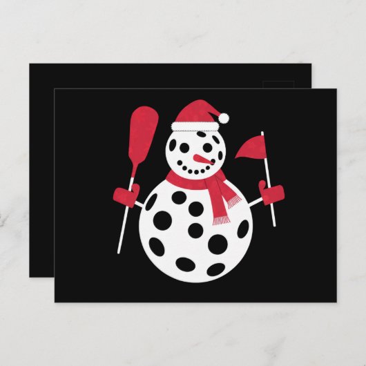 Santa Hat Snowman Familie Kerstmis Matching Pickle Briefkaart (Voorkant / Achterkant)