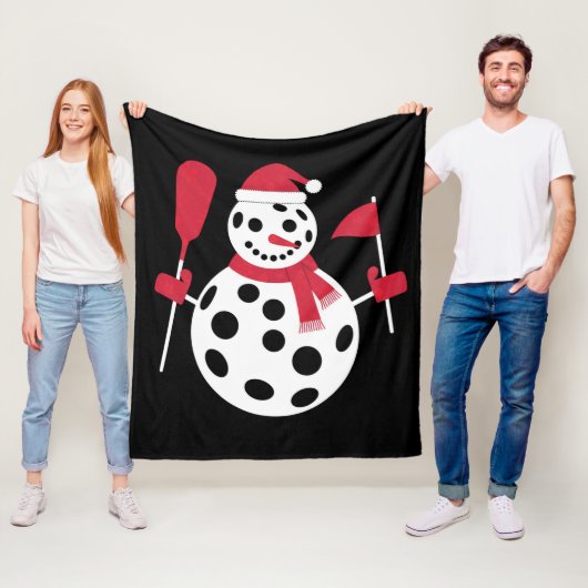 Santa Hat Snowman Familie Kerstmis Matching Pickle Fleece Deken (In situ)
