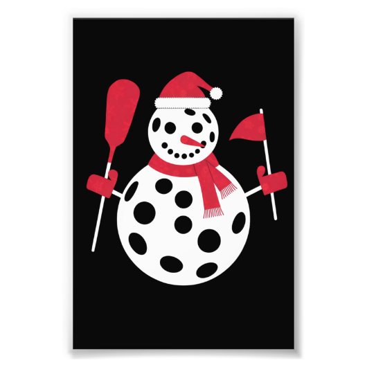 Santa Hat Snowman Familie Kerstmis Matching Pickle Foto Afdruk (Voorkant)