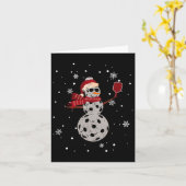 Santa Hat Snowman Familie Kerstmis Matching Pickle Kaart (Gele Bloem)