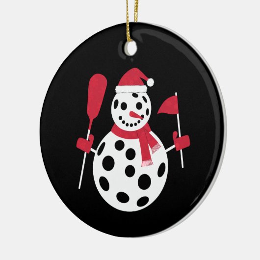 Santa Hat Snowman Familie Kerstmis Matching Pickle Keramisch Ornament (Links)