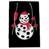 Santa Hat Snowman Familie Kerstmis Matching Pickle Medium Cadeauzakje (Voorkant)