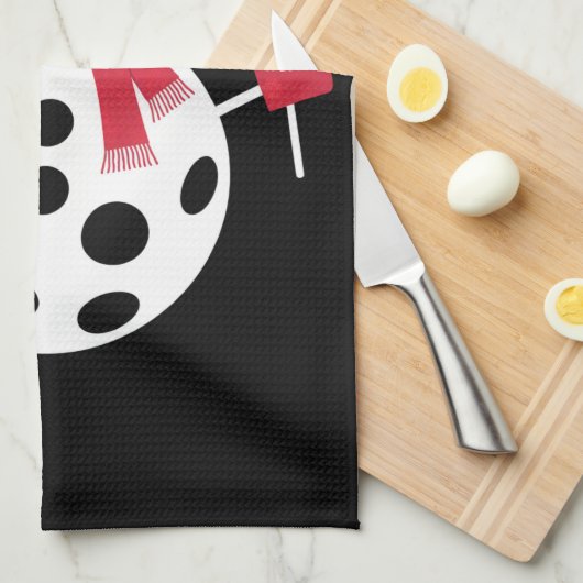 Santa Hat Snowman Familie Kerstmis Matching Pickle Theedoek (Quarter Fold)