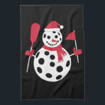 Santa Hat Snowman Familie Kerstmis Matching Pickle Theedoek<br><div class="desc">Santa Hat Snowman Familie Kerstmis Overeenkomende Pickleball Kerstmis</div>