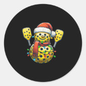 Santa Hat Snowman Family Matching Ckleball Christm Ronde Sticker (Voorkant)