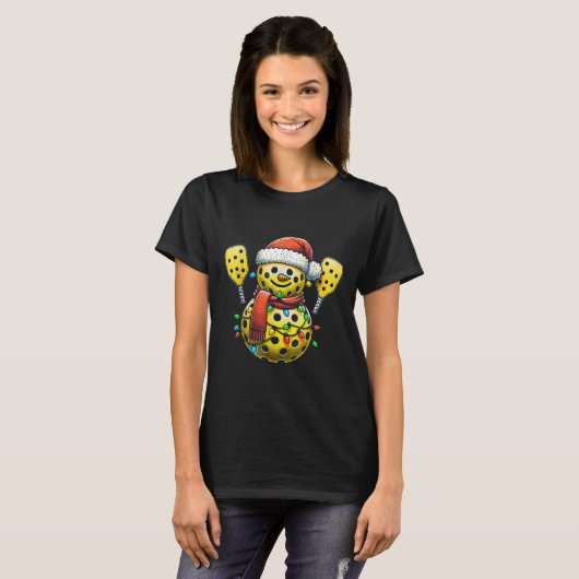 Santa Hat Snowman Family Matching Ckleball Christm T-shirt (Voorkant volledig)