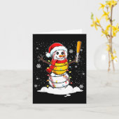 Santa Hat Snowman Xmas Funny Baseball Softball Chr Kaart (Gele Bloem)