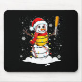 Santa Hat Snowman Xmas Funny Baseball Softball Chr Muismat (Voorkant)