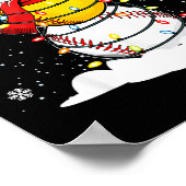 Santa Hat Snowman Xmas Funny Baseball Softball Chr Poster (Hoek)