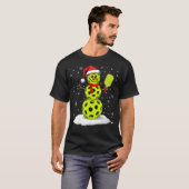 Santa Hat Snowman Xmas Funny Pickleball Lover Chri T-shirt (Voorkant volledig)