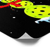 Santa Hat Snowman Xmas Funny Pickleball Player Pad Poster (Hoek)