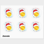 Santa Hat Softball Merry Kerstmis Ronde Sticker (Vel)