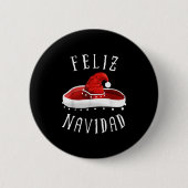 Santa Hat Sombrero Christmas Mexico Feliz Navidad  Ronde Button 5,7 Cm (Voorkant)