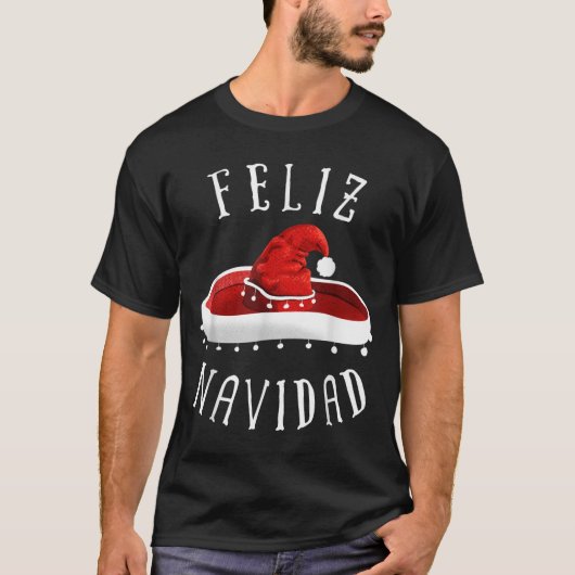 Santa Hat Sombrero Christmas Mexico Feliz Navidad T-shirt (Voorkant)