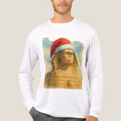 Santa Hat Sphinx Egyptian Christmas & New year art Tri-Blend Shirt (Voorkant volledig)