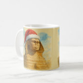 Santa Hat Sphinx Mug Egyptian Holiday Koffiemok (Voorkant links)