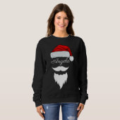  Santa Hat Split Monogram Shirt, Personalized Name Trui (Voorkant volledig)