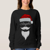 Santa Hat Split Monogram Shirt, Personalized Name Trui (Voorkant)