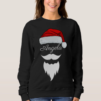  Santa Hat Split Monogram Shirt, Personalized Name Trui
