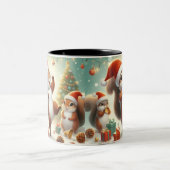 Santa Hat Squirrel Celebration Coffee Mok (Center)