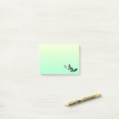 Santa Hat Squirrel met kerst met Tennis Racket Post-it® Notes (Op bureau)