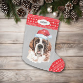 Santa Hat St Bernard Snowflake Border Grote Kerstsok