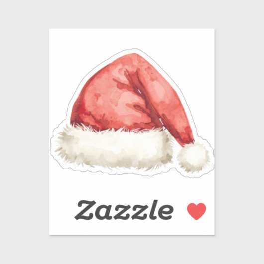 Santa Hat Sticker | Classic Holiday Doodle (Vel)