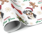 Santa Hat Swiss Mountain Dog Christmas Cadeaupapier (Rol Hoek)