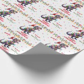 Santa Hat T-Rex Dinosaurus Kinder Kerstmis Cadeaupapier (Hoek)
