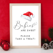 Santa Hat Take a Treat Baby shower Poster