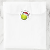 Santa Hat Tennis Bal Kerstmis Ronde Sticker (Tas)