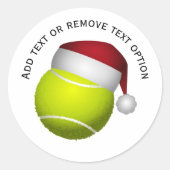 Santa Hat Tennis Bal Kerstmis Ronde Sticker (Voorkant)