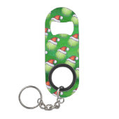 Santa Hat Tennis Ball-kerstgroen Sleutelhanger Flessenopener (Voorkant)