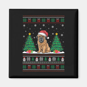 Santa Hat Tibetaanse Mastiff Hond Xmas Tree Lights Magneet