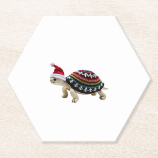 Santa Hat Tortoise - Vintage Sea Turtle Xmas Ugly  Kartonnen Onderzetters