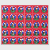 Santa Hat Trump Rigged Rode Kerstmis Cadeaupapier (Vlak)