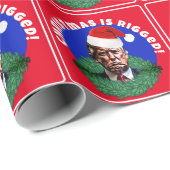 Santa Hat Trump Rigged Rode Kerstmis Cadeaupapier (Rol Hoek)