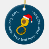 Santa Hat Tuba Keramisch Ornament (Voorkant)