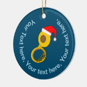 Santa Hat Tuba Keramisch Ornament (Links)