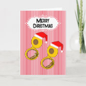 Santa Hat Tuba Stripes Bedankkaart (Voorkant)