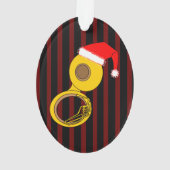 Santa Hat Tuba Stripes Ornament (achterkant)