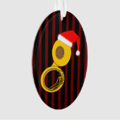 Santa Hat Tuba Stripes Ornament (voorkant)