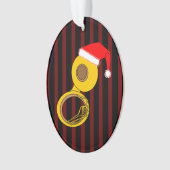 Santa Hat Tuba Stripes Ornament (voorkant)