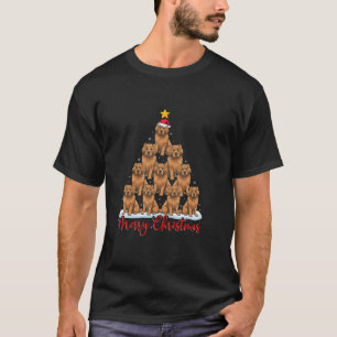 Santa Hat Ugly Xmas Funny Briard Hond Kerstboom T-shirt