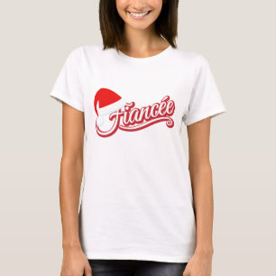 Santa Hat verloofde T-shirt wit