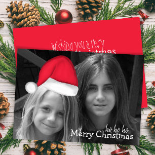 Santa Hat (verplaatsbaar) Foto-Wenskaart Kaart
