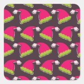 santa hat vierkante sticker (Voorkant)