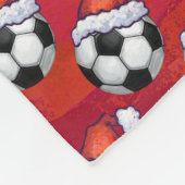 Santa Hat Voetbal Pattern op Red Fleece Deken (Hoek)
