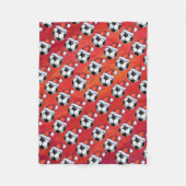 Santa Hat Voetbal Pattern op Red Fleece Deken (Voorkant)