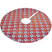 Santa Hat Voetbal Pattern op Red Kerstboom Rok (Gekanteld)